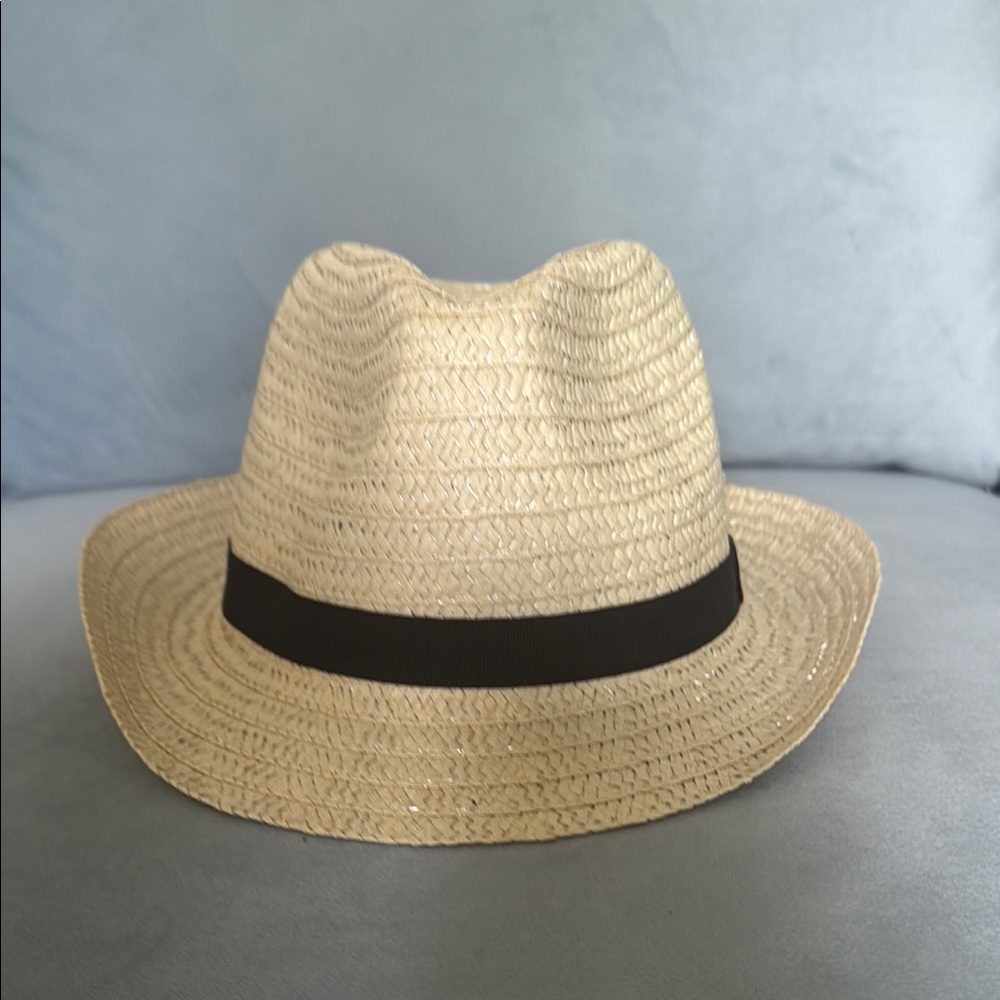 Classic Tan Fedora Hat with Black Band